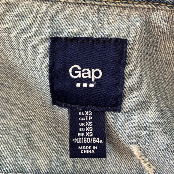 GAP Distressed Denim Jacket, Size XS - Picture 16 of 17